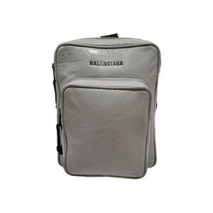 BALENCIAGA Explorer Crossbody Messenger Bag Gray Leather Cool